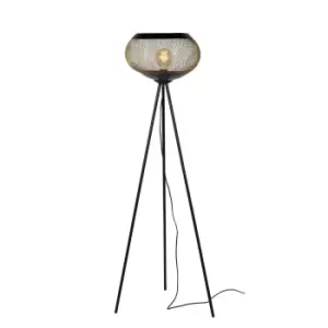 Lucas Modern Tripod Floor Lamp - Ø40cm - 1xE27 - Matt Gold, Brass