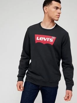 Levis Batwing Logo Crew Neck Sweat - Black, Size S, Men