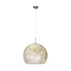 Luna Glass Dome Pendant Ceiling Light Chrome