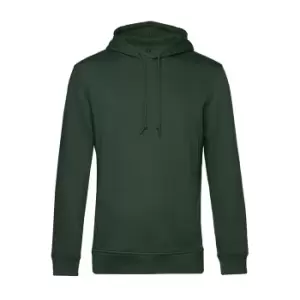 B&C Mens Organic Hooded Sweater (L) (Forest Green)