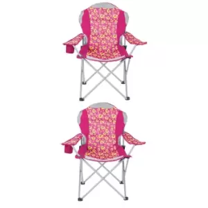 Folding Padded Beach Chair For Camping, Fishing Or Beach Pink