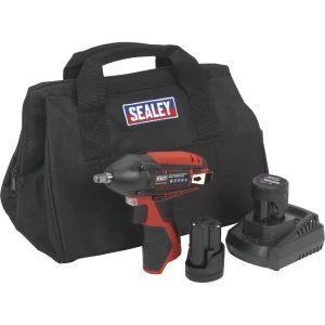 Sealey CP1204 12v Cordless Impact Wrench 2 x 1.5ah Li-ion Charger Bag