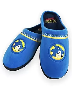 Sonic Go Faster Mule Slippers Blue Adult Large UK 8-10 rubber sole /Merchandise