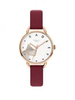 Radley Silver And Rose Gold Detail Dial Pink Leather Strap Ladies Watch