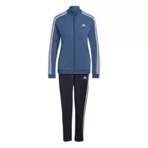 adidas Womens Back 2 Basics 3-Stripes Tracksuit - Blue