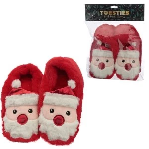 Plush Christmas Santa Heat Pack Slippers (Unisex One Size)