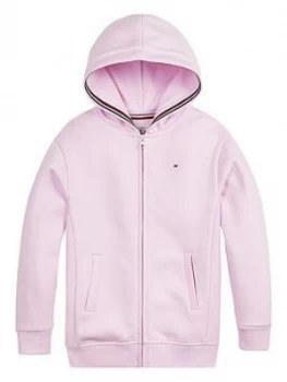 Tommy Hilfiger Girls Heritage Logo Zip Through Hoodie - Pink, Size Age: 8 Years, Women