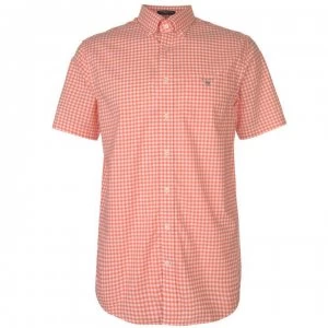 Gant Gant Short Sleeve Pop Colour Gingham Shirt Mens - Coral 859