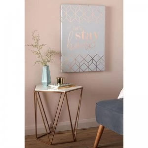 Lets Stay Home Metallic Printed Canvas