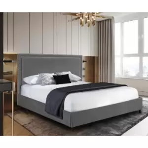 Sensio Upholstered Beds - Plush Velvet, Double Size Frame, Grey - Grey