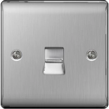 BG Nexus Metal Brushed Steel 1 Gang Telephone Socket - NBSBTS1