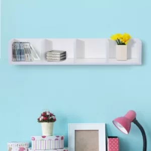 HOMCOM 95Lx17Wx16.5H cm Multi-Media Wooden Shelf-White