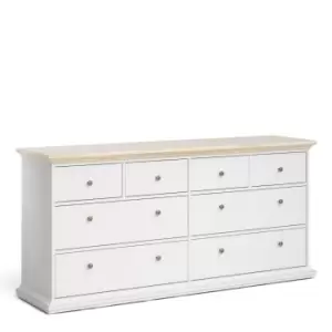 Paris Chest Of 8 Drawers In White And Oak Effect