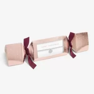 Children's Christmas Cracker Happy Christmas Rose Gold Silver 15.5cm Bracelet C690