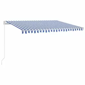 Vidaxl Manual Retractable Awning 400X350 Cm Blue And White