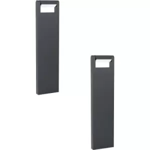 2 PACK IP44 Outdoor Bollard Light Black Cast Aluminium 4.8W LED Post