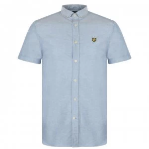 Lyle and Scott Lyle Short Sleeve Oxford Shirt Mens - X41 RIVIERA