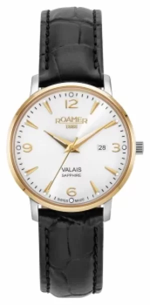 Roamer Valais Ladies Silver Dial With Yellow Gold Batons Watch