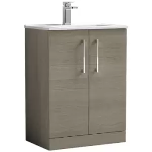 Arno Solace Oak 600mm 2 Door Vanity Unit with 18mm Profile Basin - ARN2503B - Solace Oak - Nuie