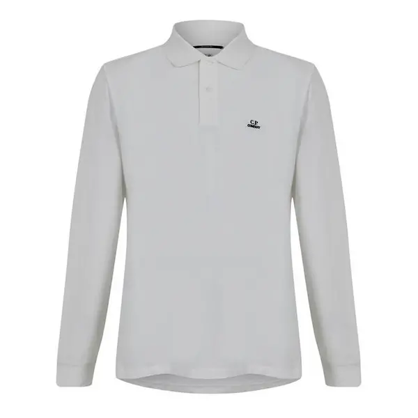 CP COMPANY Long Sleeve Polo Shirt - White XS