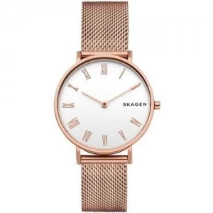 Skagen Ladies Hald Rose Gold Plated Watch - SKW2714