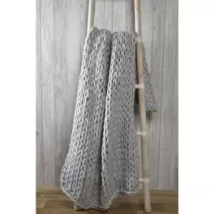Rapport - Cable Knitted Grey Throw 120 x 150cm - Grey