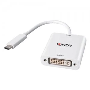 Lindy 43243 cable interface/gender adapter USB 3.1 Type C DVI-D White