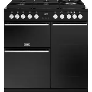 Stoves Precision Deluxe ST DX PREC D900DF GTG BK Dual Fuel Range Cooker - Black - A/A/A Rated