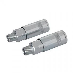 Silverline 1/4" BSP Air Line Male Thread Quick Coupler - 2 PACK