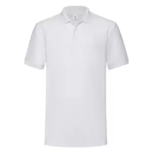 Fruit Of The Loom Mens 65/35 Heavyweight Pique Short Sleeve Polo Shirt (M) (White)