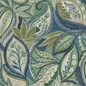 Holden Decor Paisley Leaves Blue Wallpaper