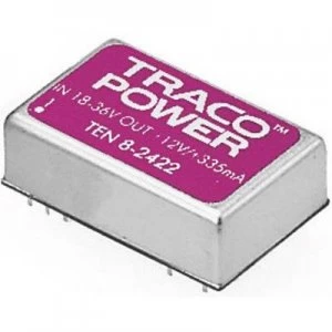 TracoPower TEN 8 1222 DCDC converter print 12 Vdc 12 Vdc 12 Vdc 335 mA 8 W No. of outputs 2 x