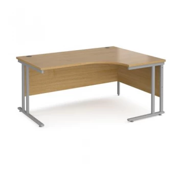 Maestro 25 right hand ergonomic desk 1600mm wide silver cantilever leg