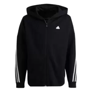 adidas Future Icons 3-Stripes Full-Zip Hooded Track Top K - Black