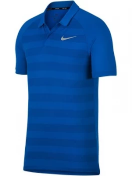 Mens Nike Momentum Stripe Polo Blue