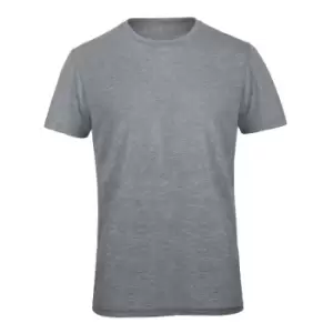 B&C Mens Favourite Short Sleeve Triblend T-Shirt (XL) (Heather Light Grey)