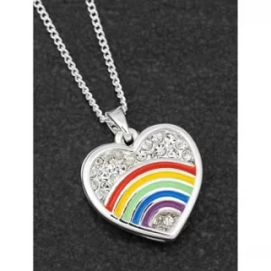 Colourful Rainbow Silver Plated Sparkle Disk Necklace