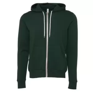 Canvas Unixex Zip-up Polycotton Fleece Hooded Sweatshirt / Hoodie (2XL) (Forest Green)