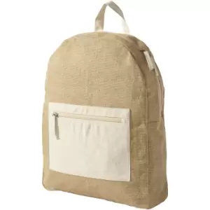 Bullet Jute Backpack (33 x 11 x 43 cm) (Natural)