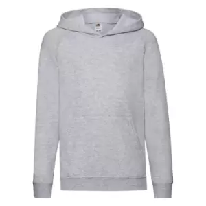 Fruit Of The Loom Childrens Unisex Lightweight Hooded Sweatshirt / Hoodie (5-6) (Heather Grey)