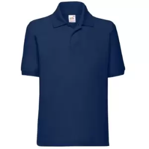 Fruit Of The Loom Childrens/Kids Unisex 65/35 Pique Polo Shirt (Pack of 2) (3-4) (Navy)