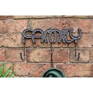 Rustic Cast Iron Wall Hooks, Family