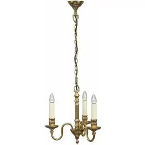 Opulent Hanging Ceiling Pendant Light Solid Brass Gloss Ivory 3 Lamp Chandelier