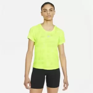 Nike Air Dri-FIT Womens Short-Sleeve Running Top - Green