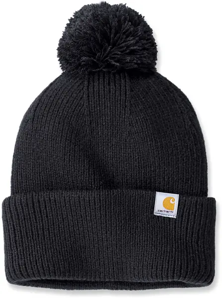 Carhartt Knit Pom-Pom Cuffed Beanie, black