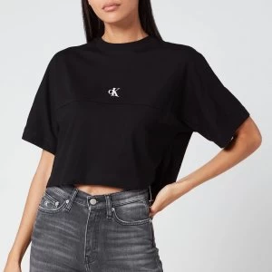 Calvin Klein Jeans Womens Puff Print Back Logo T-Shirt - CK Black - S