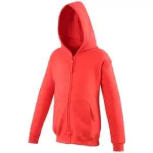 Awdis Kids Unisex Hooded Sweatshirt / Hoodie / Zoodie (12-13) (Fire Red)