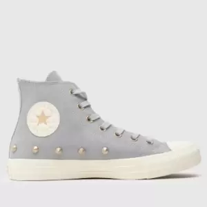 Converse Light Grey All Star Lift Studded Trainers