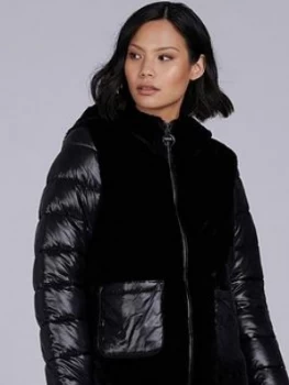 Barbour International Platinum Solar Coat - Black, Size 14, Women