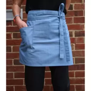 Dennys Unisex Cross Dyed Denim Waist Apron With Pocket (light Blue Denim)